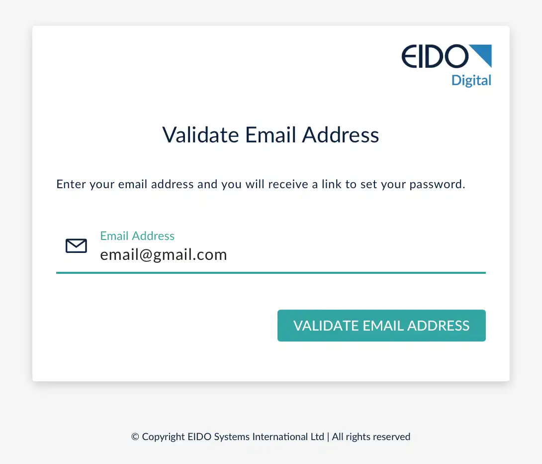 Email validation page